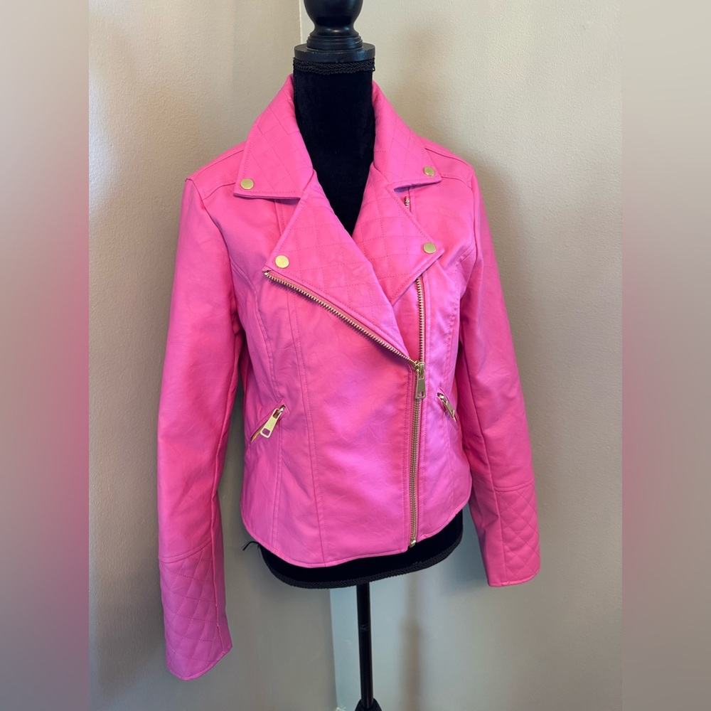 Pink Leather Women's Jacket